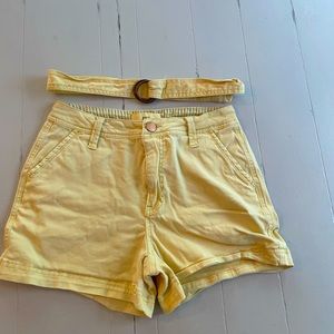 Yellow BKE shorts with belt size S